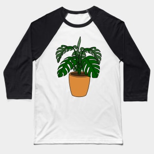 Green Monstera Plant Illustration | Plant in a pot Baseball T-Shirt